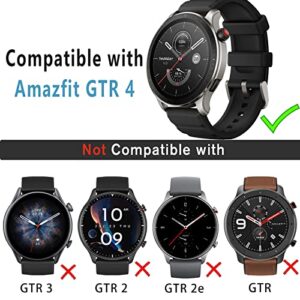 Wugongyan Case Compatible with Amazfit GTR 4 Screen Protector Case Soft TPU Anti-Scratch Protective Plated Bumper Full Cover for GTR 4 Smartwatch Accessories (GTR 4,Black+Silver+Clear)