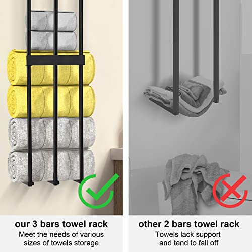 XIAPIA Racks Steel Holder for For Rolled Towel, Storage for Small Bathroom, Wall Mounted Shelves Organizer, 29.5x7.5x5.9 in