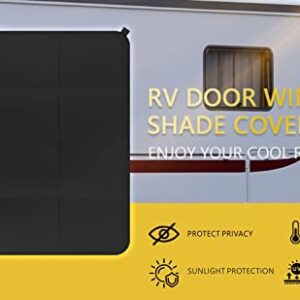 DoPake Thicken RV Door Window Shade Cover,Magnetic No Drill Foldable Velcro RV Blackout Window Cover,Waterproof Oxford Fabric,UV Rays Protection,Camper Trailer Door Window Sunshade Cover 16 x 25 inch