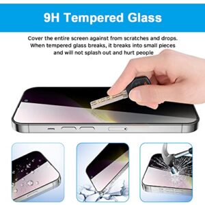 GLASS-M [2 Pack] Privacy Screen Protector for iPhone 14 Pro Max (6.7”), Anti-Spy Tempered Glass Film, Full Covergae Anti Peeping Screen Cover, Compatible with Dynamic Island,Anti-Fingerprint Shield