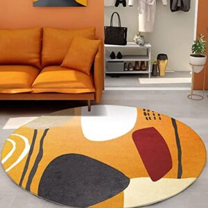 geometric abstract circle area rug under sofa table modern living room round rugs soft non skid circular mat floor carpet hoem office decor,6'