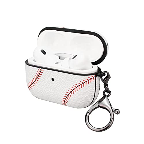 KAMPETACE Case for AirPods pro 2, Full Protective Durable Baseball Case for Apple AirPods pro 2 Charging,Case Cover with Keychain