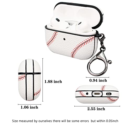 KAMPETACE Case for AirPods pro 2, Full Protective Durable Baseball Case for Apple AirPods pro 2 Charging,Case Cover with Keychain