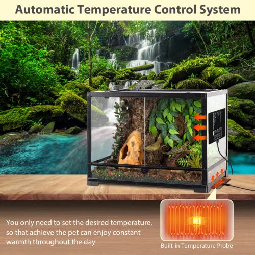 Raintrip Reptile Thermostat,Reptile Heating Pad,16W,Suitable 30-40Gal Terrarium,Temperature Controller for Turtle/Snake/Lizard/Frog/Spider/Plant Box