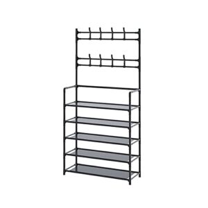 shoe rack for closet,shoe organizer with hat bag coat hanger racks,entryway stand shelf for shoes storage and organization, 5 tiers (60cm)