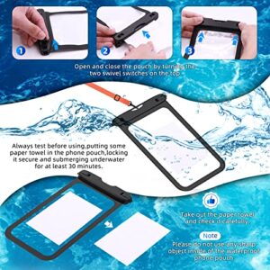 Haireca Waterproof Phone Pouch [3 Pack] (1Pcs 10.5" and 2Pcs 8.5"),IPX8 Underwater Cell Phone Dry Bag with Lanyard for iPhone Samsung,Water Resistant Cellphone Protector for Swimming Diving Beach