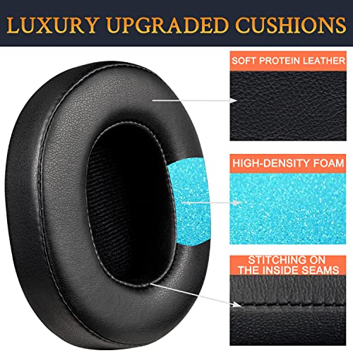 SOULWIT Professional Earpads Replacement for Sony MDR-ZX750 (ZX750BN/ZX750AP/ZX750DC) Headphones, Ear Pads Cushions with Upgraded Soft Protein Leather