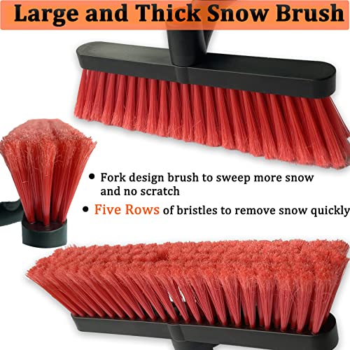 CGLEAM Snow Brush with Ice Scraper for Car Windshield Extendable 35 inch Car Snow Remover Windshield Snow Scrapers Removal Shovel for Ice and Snow for Car SUV Truck Windows