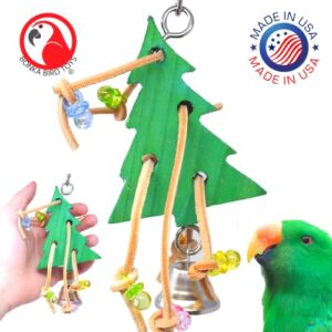 Bonka Bird Toys Christmas Tree Small Large Bird Toy Festive Season Holiday Treat Xmas Santa for Cockatiels, Parakeets, Conures, African Greys, and Similar.