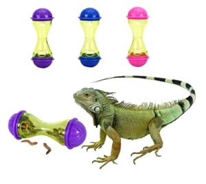 pumexfe 3 pcs reptile enrichment toy ball bearded dragon toys reptile tank decor reptile feed toys for lizard, bearded dragon, gecko, small animals (blue)