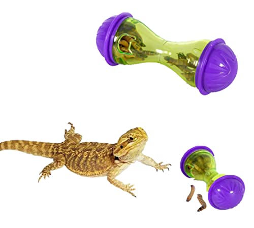 PUMEXFE 3 PCS Reptile Enrichment Toy Ball Bearded Dragon Toys Reptile Tank Decor Reptile Feed Toys for Lizard, Bearded Dragon, Gecko, Small Animals (Blue)