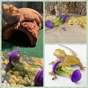 PUMEXFE 3 PCS Reptile Enrichment Toy Ball Bearded Dragon Toys Reptile Tank Decor Reptile Feed Toys for Lizard, Bearded Dragon, Gecko, Small Animals (Blue)