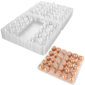 20 Pack Egg Cartons, Plastic Egg Cartons Bulk, Empty Clear Plastic Egg Carton Holds Up to 30 Eggs, Reusable Chicken Egg Tray Holders for Family Pasture Chicken Farm, Market Display, Storage