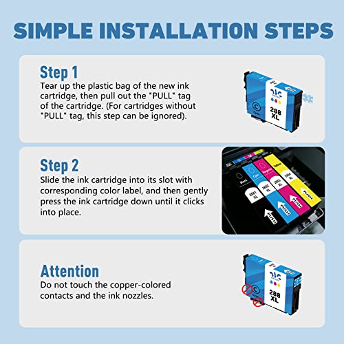 Weemay Remanufactured 288XL 288 Ink Cartridge Replacement for Epson 288XL Ink Cartridge Combo Pack T288XL Compatible with Expression Home XP-440 XP-330 XP-340 XP-430 XP-446 XP-434 Printer(4 Pack)