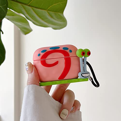 CASEVERSE Case for AirPods Pro/AirPods Pro 2nd Generation with Keychain, 3D Soft Silicone Anime Cute Snails Shockproof Protective Cover for Girl Boy