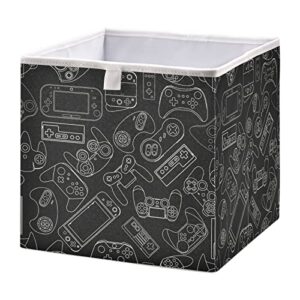 ollabaky video game controller cube storage bin closet fabric storage cube foldable basket box clothes organizer for shelves, nursery storage toy bin, s