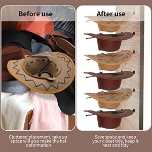 Cowboy Hat Rack, 6 Pieces Cowboy Hat Holder, Cowboy Hat Rack For Wall, Display Cowboy Hat for Wall