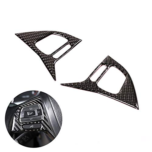 for VW Touareg 2011 2012 2013 2014 2015 2016 2017 2018 Car-Styling Steering Wheel Panel Switch Button Carbon Fiber Cover Decor (A)