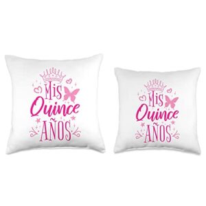 15 Birthday Quinceanera Gifts Sweet 15 Mexican Birthday Party Quinceanera Mis Quince Años Throw Pillow, 16x16, Multicolor