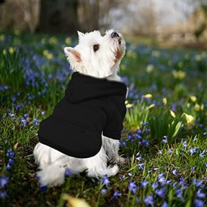 Dog Sweater Large Size Dog Boy Pet Autumn and Winter Zipper Fleece Pocket Sweatshirt Black Tops Cats and Dogs Hoodies Cute Warm Pet Teacup Puppy Clothes Christmas