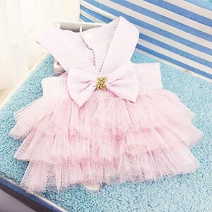 Cat Tutu for Medium Cats Bubble Skirt Stripe Lace Dress Dress Princess Dresses for Dog Teacup Yorkie Clothes Love My Mom