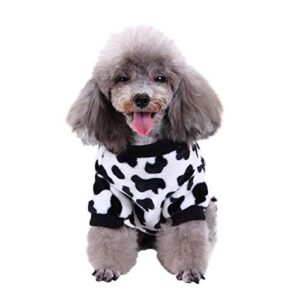 Winter Dog Gear Cow Print pet Clothes Winter Pajamas Pet Raincoat Sweater for Dog