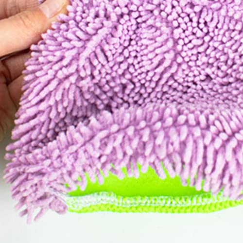 AOKID Car Wash Mitt Car Chenille Cleaning Glove Large Palm for SUV Purple