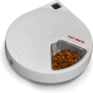 Cat Mate C500 Five-Meal Automatic Pet Feeder with Stainless Steel Bowl Inserts