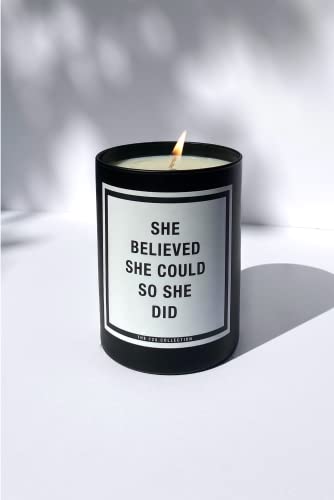 The 125 Collection | She Believed She Could So She Did | Spicy Blood Orange | 80 Hour Long Burn | Natural Vegan Soy Wax | Luxury Scented Candles for Home (12 oz)