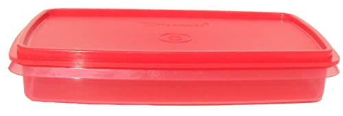 Tupperware Deli Meat or Cheese Keeper Slim Line 9 x 5 Inch Container in Strawberry Red