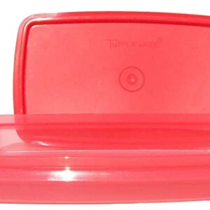 Tupperware Deli Meat or Cheese Keeper Slim Line 9 x 5 Inch Container in Strawberry Red