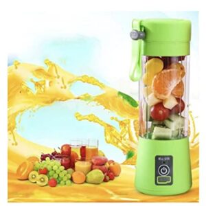 USB Portable Blender Juicer Cup, 3CPRECIOUS Fruit Juice mixer, Mini Portable Rechargeable Battery/Juicing Blender Mixer, 380ml (Green)