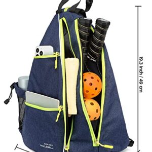 OUTPLORER Pickleball Bag for Men Women Pickleball Backpack Reversible Crossbody Sling Bag Sports Pickleball Sling Bag Adjustable Pickleball Backpack with Fence Hook