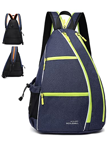 OUTPLORER Pickleball Bag for Men Women Pickleball Backpack Reversible Crossbody Sling Bag Sports Pickleball Sling Bag Adjustable Pickleball Backpack with Fence Hook