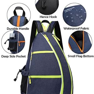 OUTPLORER Pickleball Bag for Men Women Pickleball Backpack Reversible Crossbody Sling Bag Sports Pickleball Sling Bag Adjustable Pickleball Backpack with Fence Hook