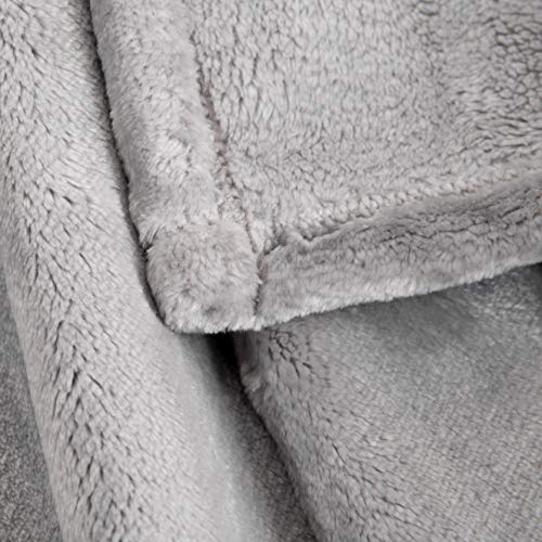 allecalm Fleece Blanket Queen Size, One Layer of 500GSM Plush Extra Warm Heavy Thick Soft Warm Cozy Fuzzy Luxury for All Season for Dorm Room, Bed, Sofa, Couch, Gift, 90x90 inch, Grey