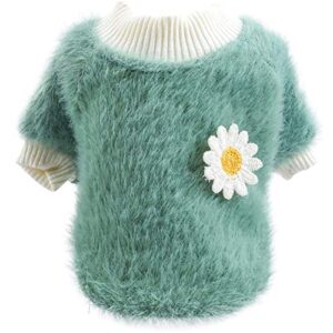 honprad fleece jackets for dogs daisy sweater plush small girl for sweaters neck flowers style round pet dog clothes girl small breed