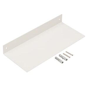 l-shaped white metal floating shelf modern heavy duty wall mount shelf 1 pack (5"*12")