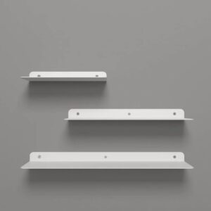 L-Shaped White Metal Floating Shelf Modern Heavy Duty Wall Mount Shelf 1 Pack (5"*12")