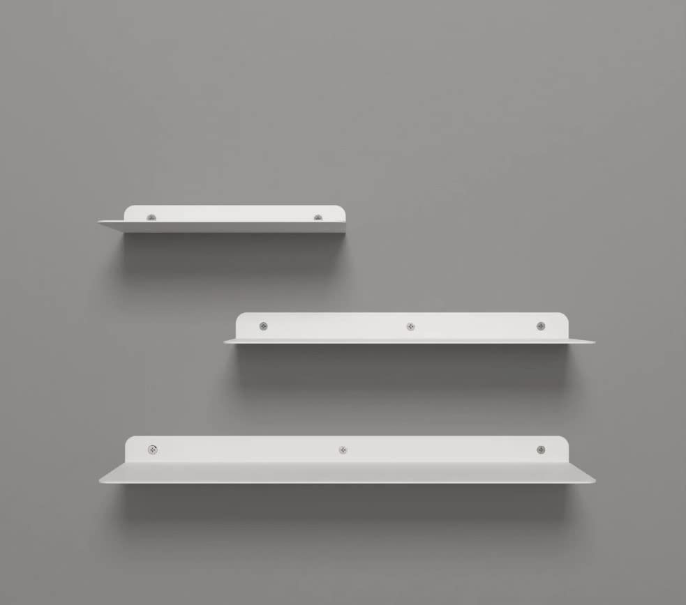 L-Shaped White Metal Floating Shelf Modern Heavy Duty Wall Mount Shelf 1 Pack (5"*12")