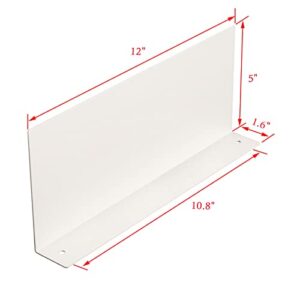 L-Shaped White Metal Floating Shelf Modern Heavy Duty Wall Mount Shelf 1 Pack (5"*12")