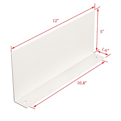 L-Shaped White Metal Floating Shelf Modern Heavy Duty Wall Mount Shelf 1 Pack (5"*12")