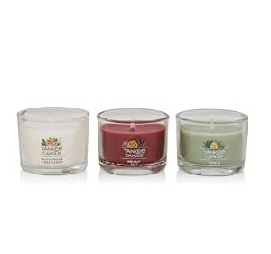 Yankee Candle Holiday Party White Spruce & Grapefruit, Holiday Zest, Sage & Citrus Mini Jar Candle 1.3oz Each