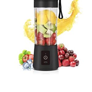 USB Portable Blender Juicer Cup, 3CPRECIOUS Fruit Juice mixer, Mini Portable Rechargeable Battery/Juicing Blender Mixer, 380ml (Black)