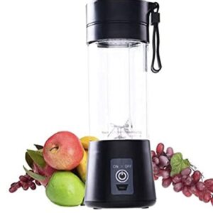 USB Portable Blender Juicer Cup, 3CPRECIOUS Fruit Juice mixer, Mini Portable Rechargeable Battery/Juicing Blender Mixer, 380ml (Black)