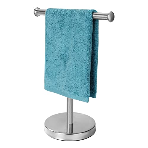 Kingmate Hand Towel Holder Stand, Towel Rack with Stainless Steel Base, Rust-Proof Jewelry Stand (Brushed Nickel)