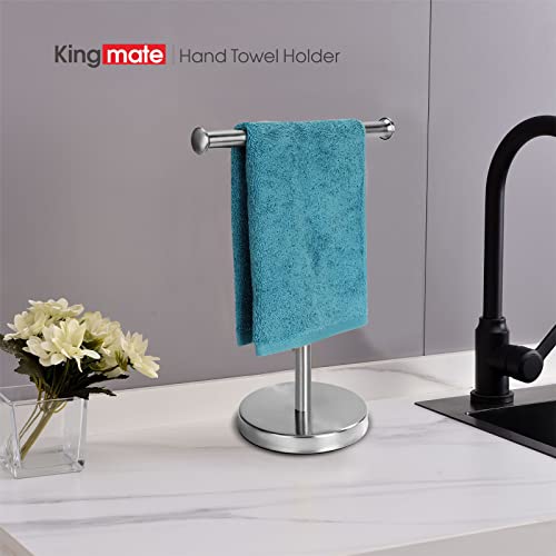 Kingmate Hand Towel Holder Stand, Towel Rack with Stainless Steel Base, Rust-Proof Jewelry Stand (Brushed Nickel)