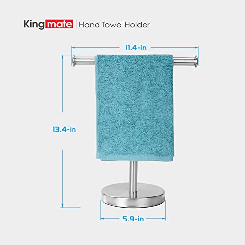 Kingmate Hand Towel Holder Stand, Towel Rack with Stainless Steel Base, Rust-Proof Jewelry Stand (Brushed Nickel)