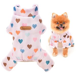 smalllee_lucky_store pet sweet hearts winter coat snowsuit jacket jumpsuit for small dogs cats waterproof windproof puppy chihuahua yorkie fleece lined warm cold weather clothes,pink,l