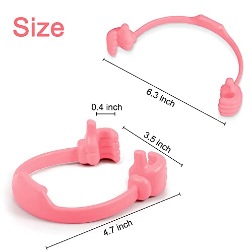LucyPhy 2 Pack Thumbs up Cell Phone Holder, Adjustable Silicone Tablet Stand, Multi Colors Portable Desktop OK Stands Compatible for Smart Phones iPhone iPad Mini Huawei Samsung (White and Pink)